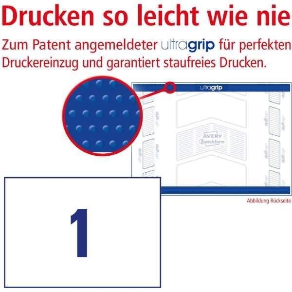 Universal-Etiketten ultragrip 210x148 mm VE=200 Etiketten / 200 Bogen weiß