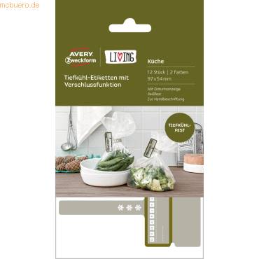 Tiefkühletiketten 97x54mm mit Verschluss weiß VE=12 Stück