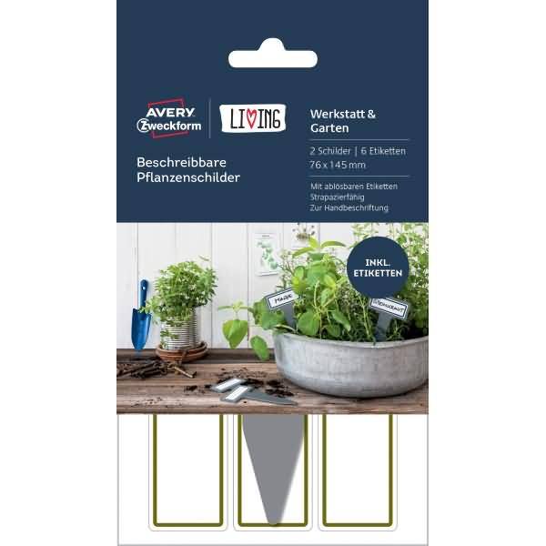 Pflanzschilder 76x145mm grau incl. 6 Etiketten