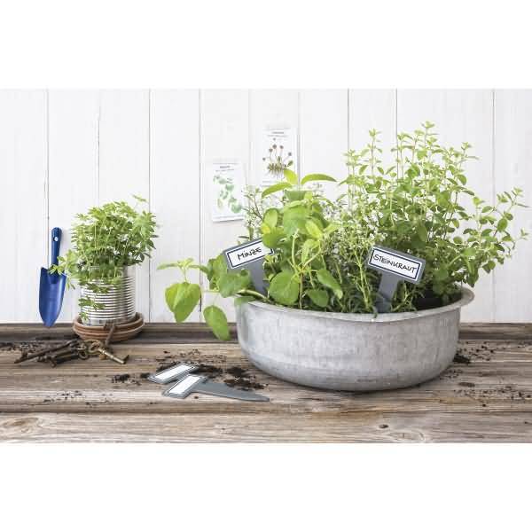 Pflanzschilder 76x145mm grau incl. 6 Etiketten