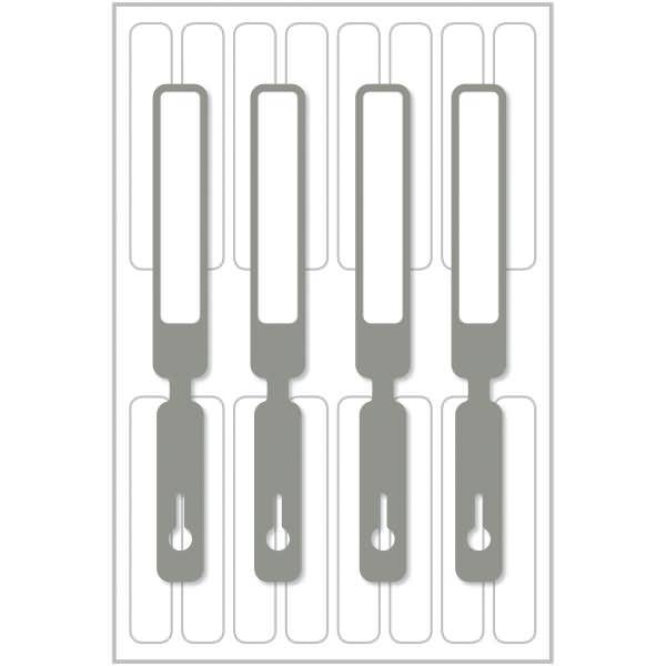 Schlüssel-Kennzeichnung beschreibbar 14x127mm grau weiß