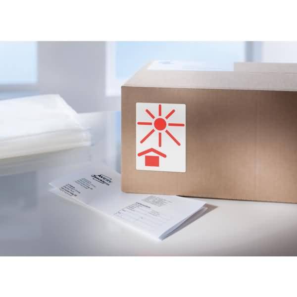 Warnetiketten Symbol Vor Hitze schützen 100x74mm weiß VE=200 Stück