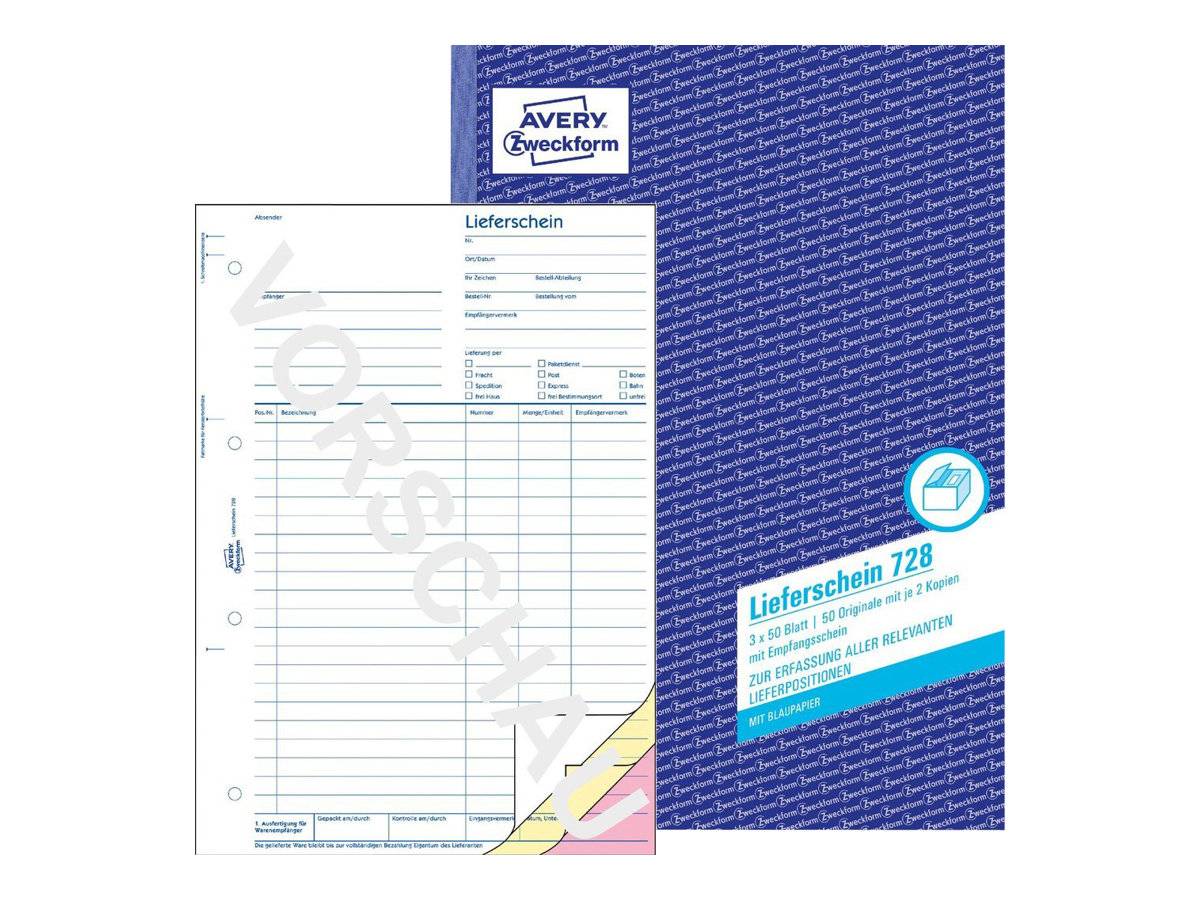 Avery Zweckform - Lieferliste - 50 Blatt - A4