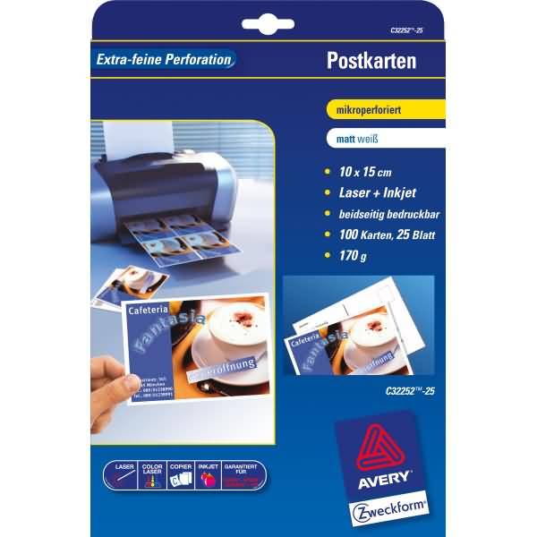 Postkarten 148x105 mm 170 g/qm beidseitig beschichtet matt 100 Stück