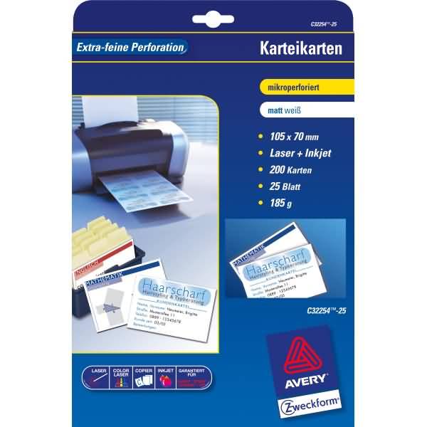 Karteikarten 105x70 mm 185 g/qm beidseitig beschichtet matt 200 Stück