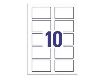 Vorlagenlayout mit 10 leeren Adressetiketten, die in zwei Spalten und fünf Reihen angeordnet sind, mit „10