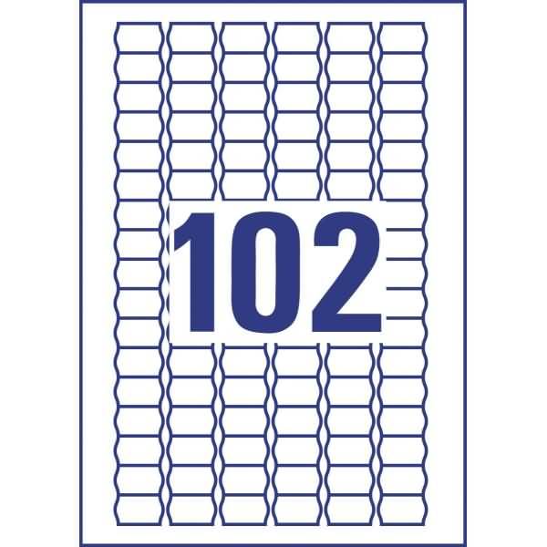 Preis-Etiketten 26x16 mm Preisetikett 25 Blatt/2550 Etiketten weiß