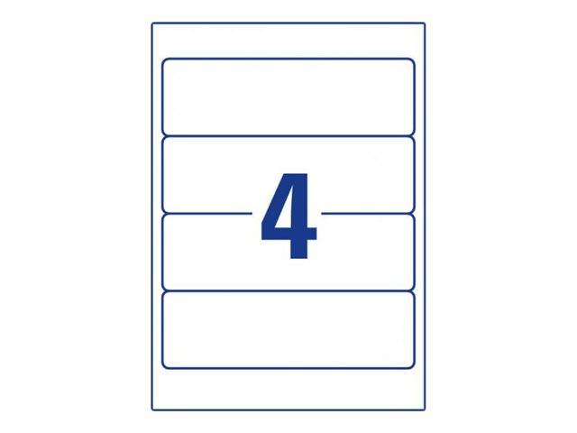 Avery Zweckform L4761 - Papier - entfernbarer Klebstoff - weiß - 61 x 192 mm 80 Etikett(en) (20 Bogen x 4)