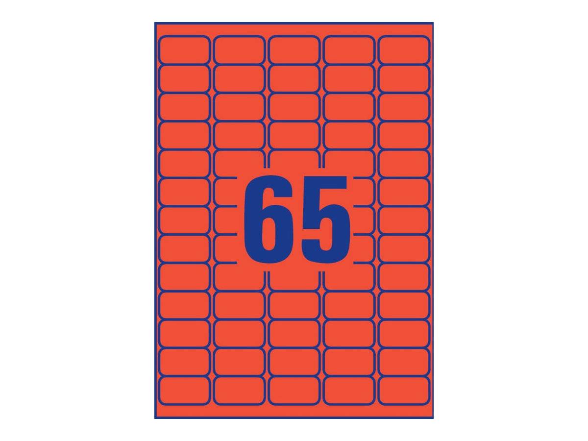 Base-Ten-Block, der die Zahl 65 zeigt, wobei 65 in Blau über einem orangefarbenen Gitter aus 100 kleinen Quadraten hervorgehoben ist.