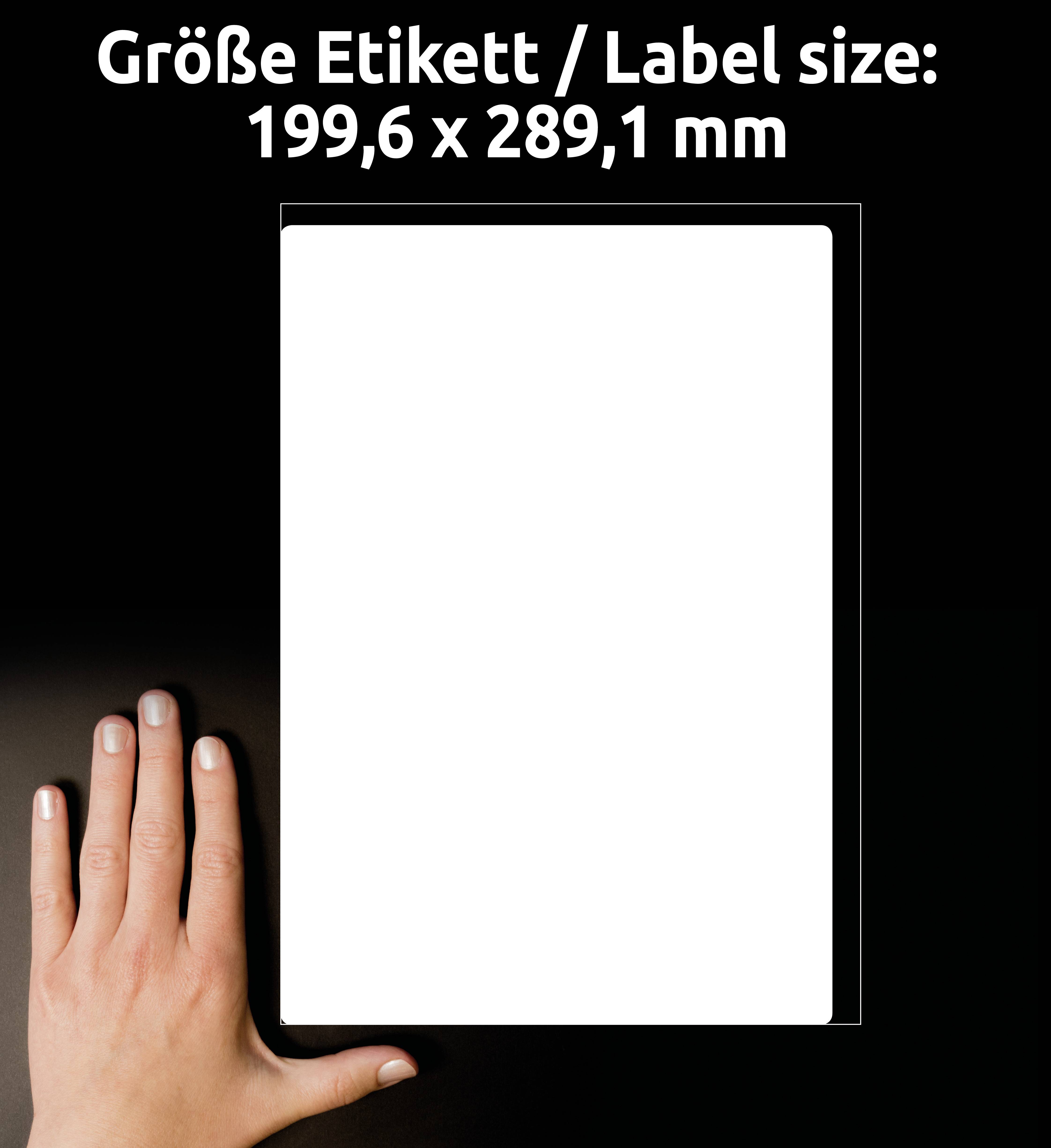 Avery Zweckform L7167-100 Versand-Etiketten, A4 mit ultragrip, 199,6 x 289,1 mm, 100 Bogen/100 Etiketten, weiß