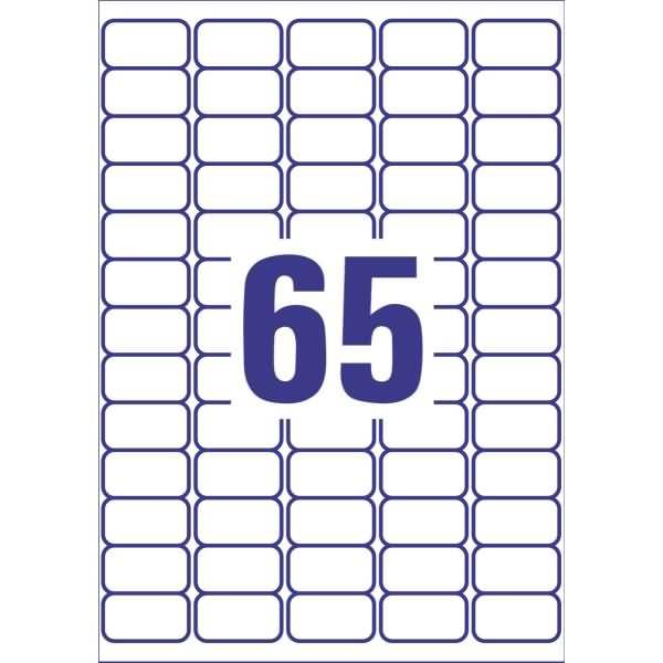 Etiketten 38,1x21,2mm transparent Polyesterfolie Laser/Copy VE=1625 Stück