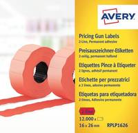 Avery Zweckform RPLP1626 - Papier - permanenter Klebstoff - perforiert - Rot - 26 x 16 mm 12000 Etikett(en) (10 Rolle(n)