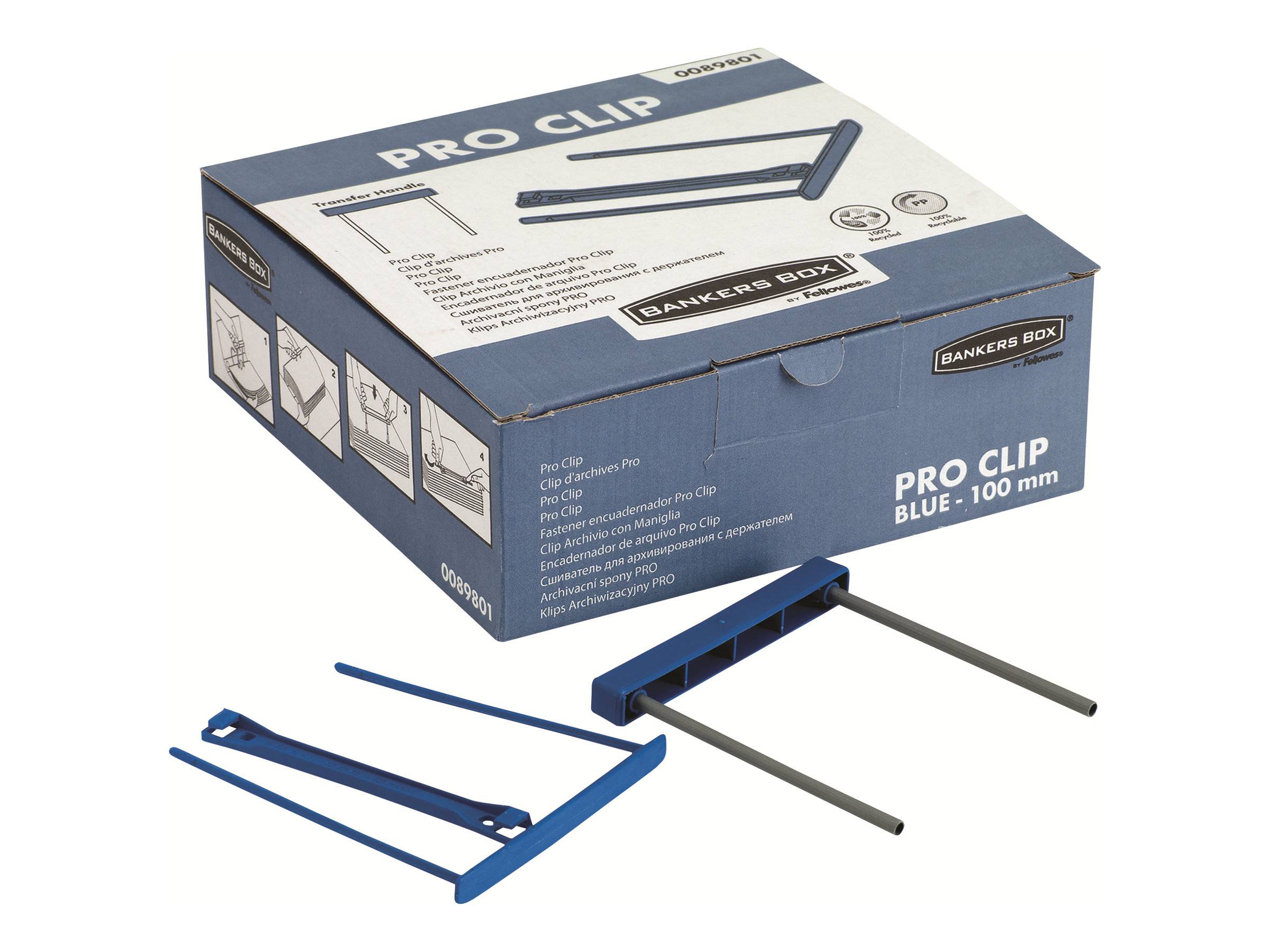 FELLOWES - Bankers Box Pro Clip - Clip-Befestigungsmechanismus - Blau (Packung mit 50)