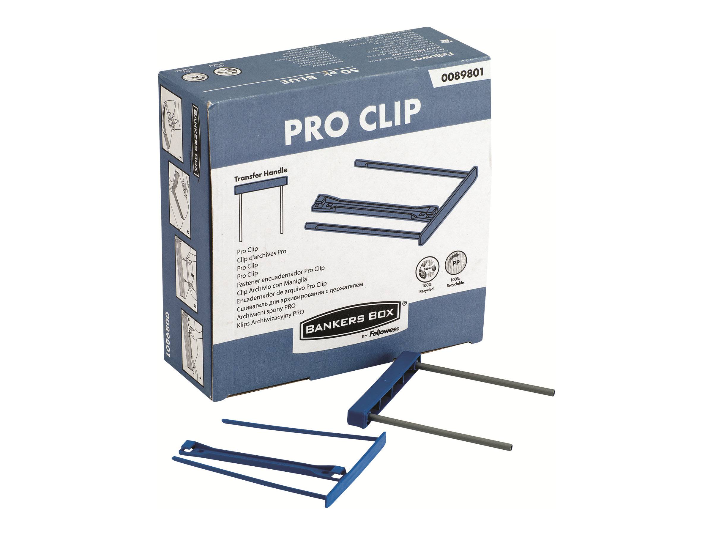 FELLOWES - Bankers Box Pro Clip - Clip-Befestigungsmechanismus - Blau (Packung mit 50)