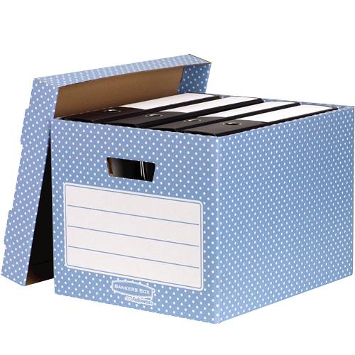 Fellowes 4481901, Aufbewahrungsbox, Blau, Rechteckig, Papier, Muster, Indoor