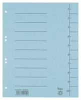 Bene Trennelement - vorgedruckt: 1-10 - für A4 - Blau (Packung mit 100)