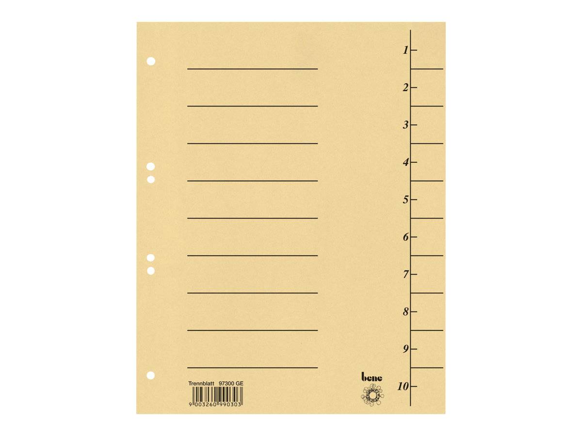 ESSELTE LEITZ - bene - Trennelement - 10 Teile - vorgedruckt: 1-10