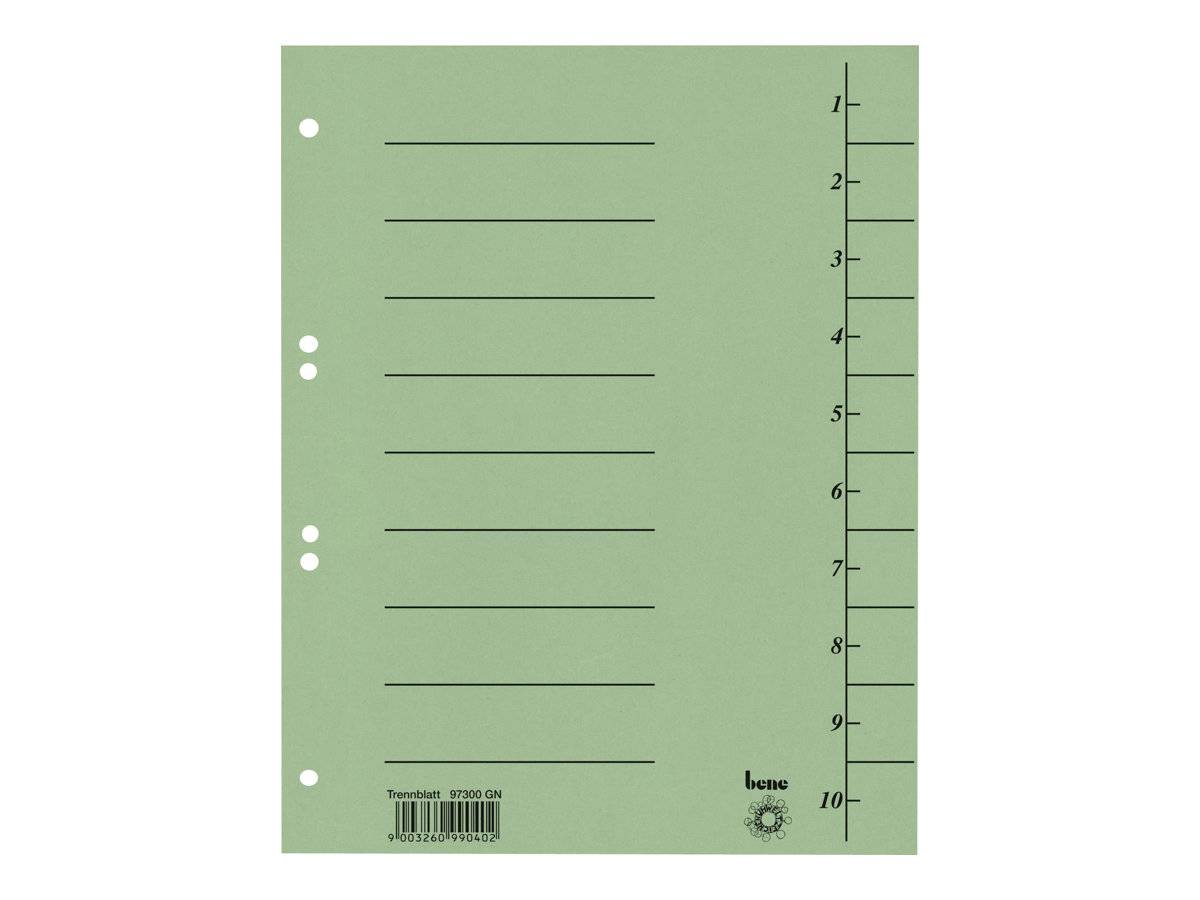 ESSELTE LEITZ - bene - Trennelement - für A4 - grün