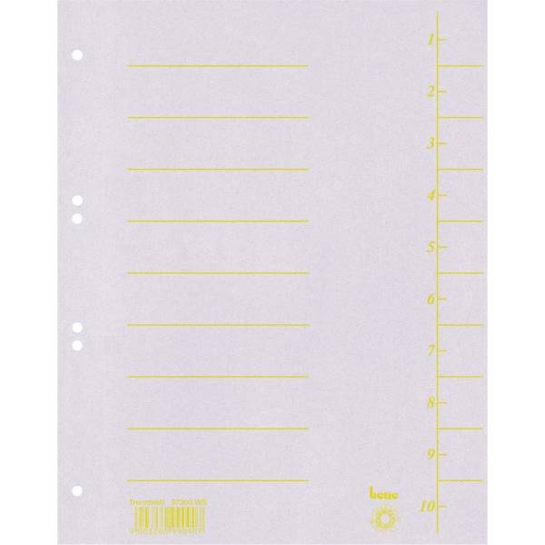 Trennblätter A4 250g/qm weiß VE=100 Stück