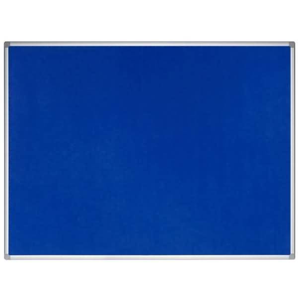 Leeres blaues Schwarzes Brett mit silbernem Rahmen
