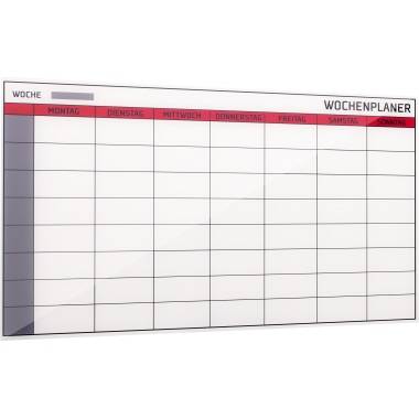 Bi-Office Wochenplaner GL163801 Glas Kollektion 4 mm weiß - Artikel: 150132201