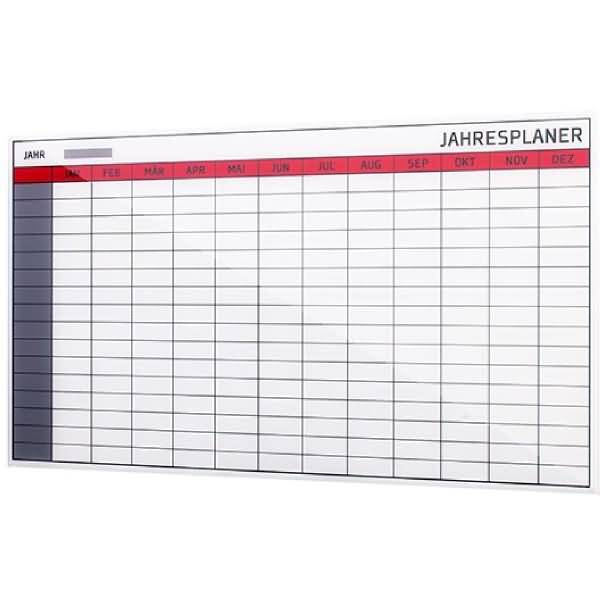 Glasboard Jahresplaner 78x48cm