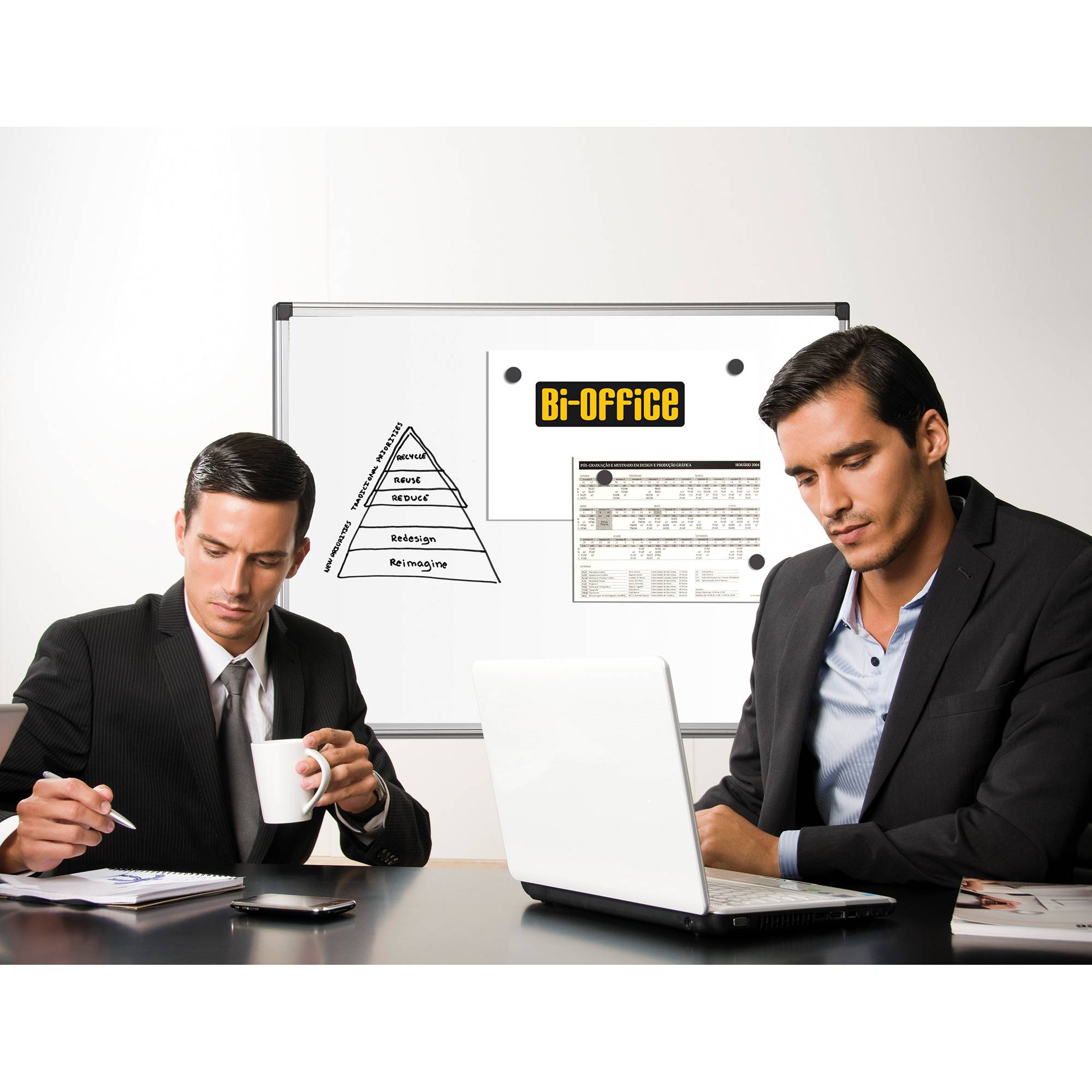 Bi-office Whiteboard Maya MA1207170 magnetisch Alurahmen 150x120cm