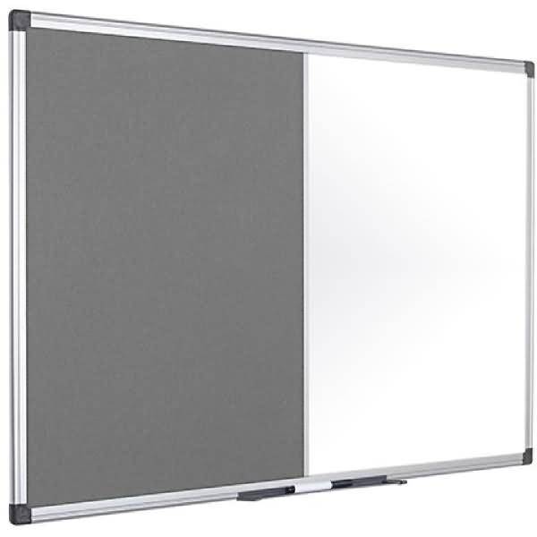 Kombitafel Maya Filz/Whiteboard magnetisch 120x120cm grau