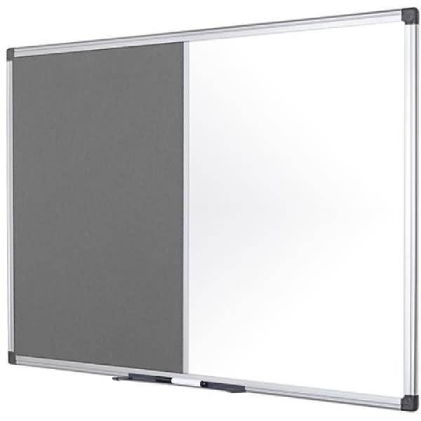 Kombitafel Maya Filz/Whiteboard magnetisch 120x120cm grau