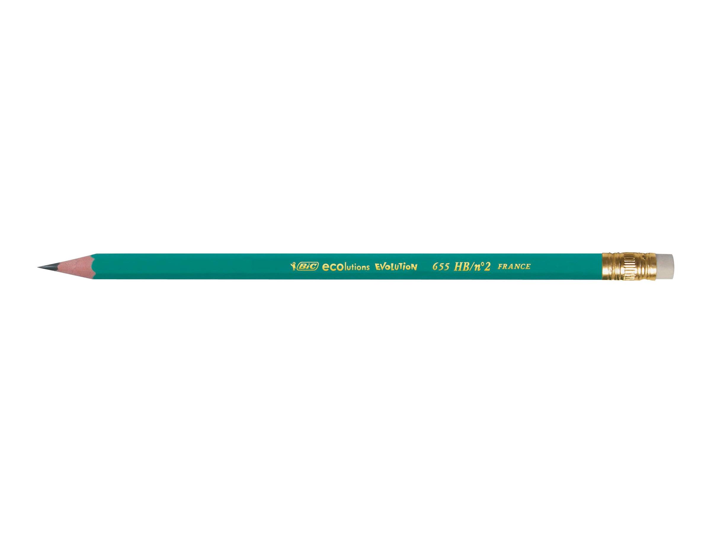 BIC ECOlutions EVOLUTION 655 - Bleistift - Grafit - HB - mit Radierer (Packung mit 12)
