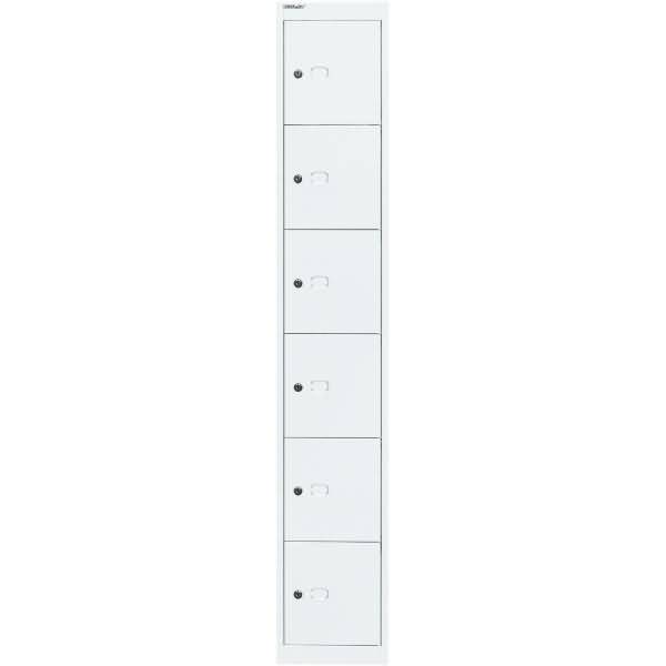 Garderobenschrank 6 Fächer verkehrsweiß