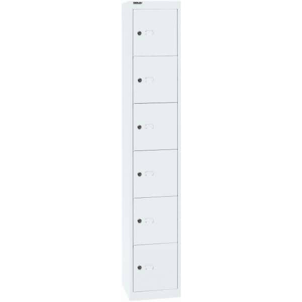 Garderobenschrank 6 Fächer verkehrsweiß