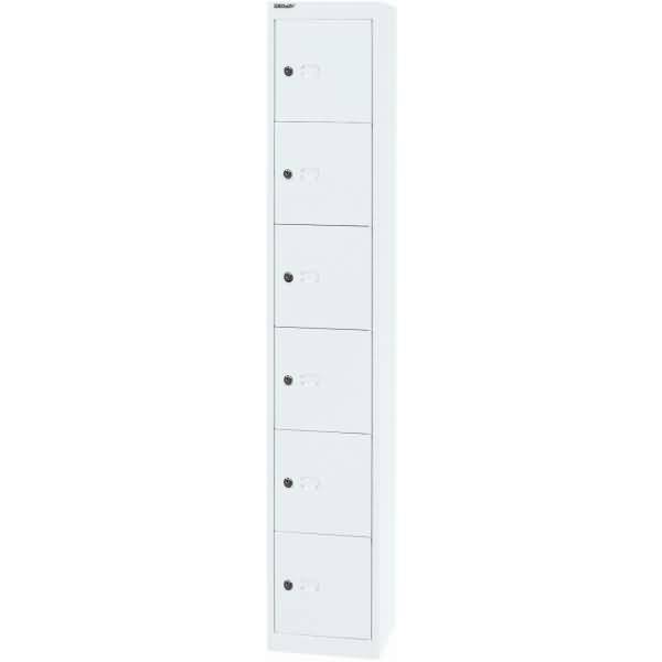 Garderobenschrank 6 Fächer verkehrsweiß