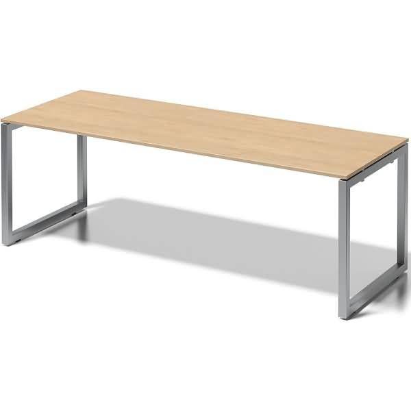 Schreibtisch Cito BxTxH 220x80x74cm ahorn Gestell silber