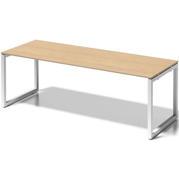Schreibtisch Cito BxTxH 220x80x74cm ahorn Gestell verkehrsweiß
