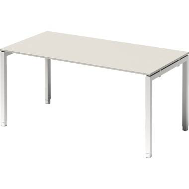 Bisley Schreibtisch DUH1608GW396 U 1600x650-850x800mm ws/gr.ws