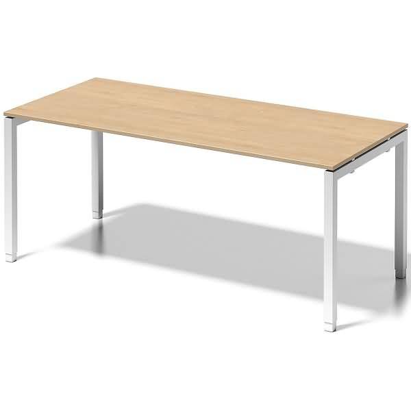 Schreibtisch Cito BxTxH 1800x80x65-85cm ahorn Gestell verkehrsweiß