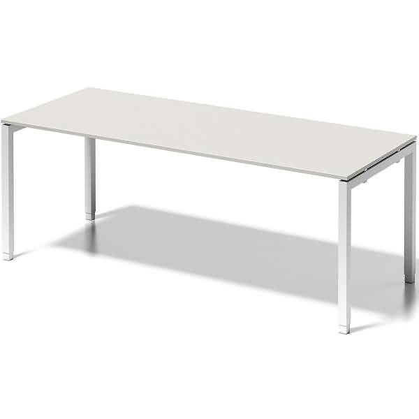 Schreibtisch Cito BxTxH 200x80x65-85cm grauweiß Gestell verkehrsweiß