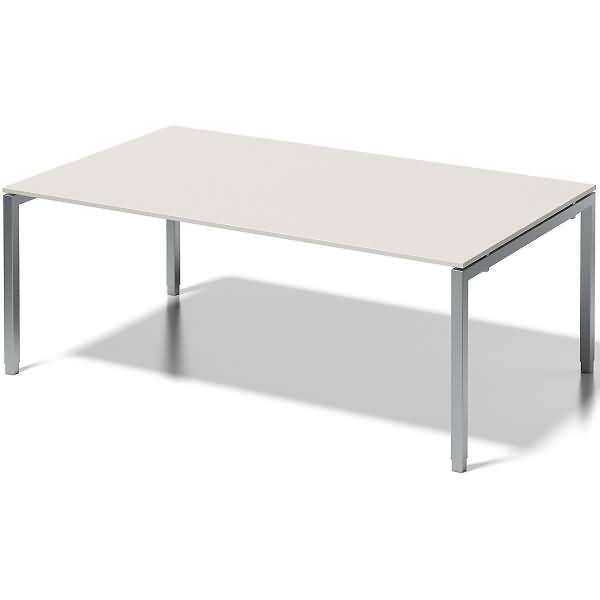 Chefarbeitsplatz/Konferenztisch Cito BxTxH 200x120x65-85cm grauweiß/silber