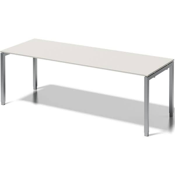 Schreibtisch Cito BxTxH 220x80x65-85cm grauweiß Gestell silber