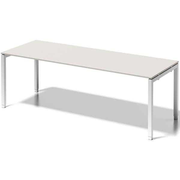 Schreibtisch Cito BxTxH 220x80x65-85cm grauweiß Gestell verkehrsweiß