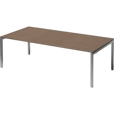 Bisley Konferenztisch DUH2412WN355 U 2400x650-850x1200mm si/nb