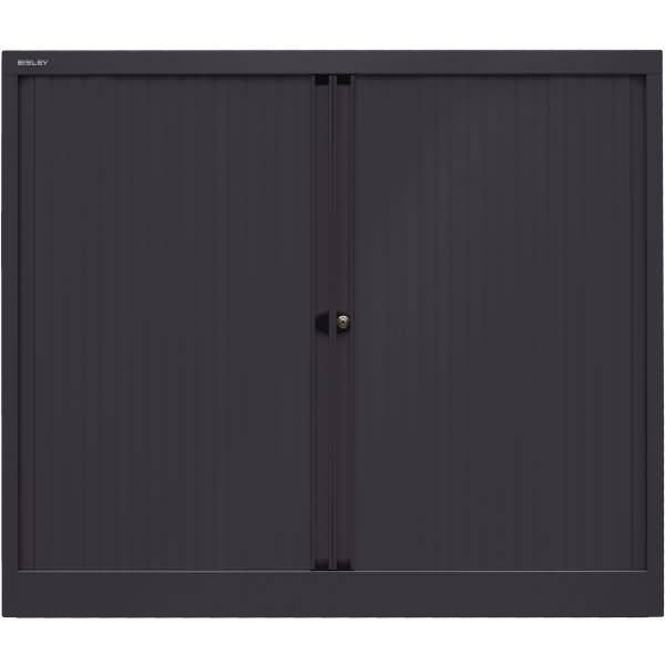 Rollladenschrank Euro Stahl 2 Fachböden H 1029mm schwarz/schwarz