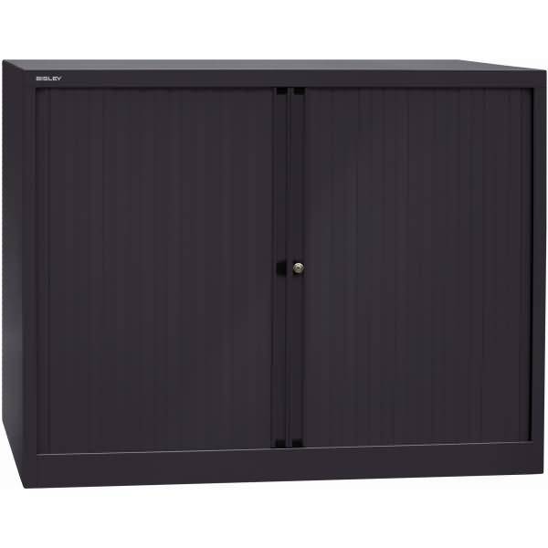 Rollladenschrank Euro Stahl 2 Fachböden H 1029mm schwarz/schwarz