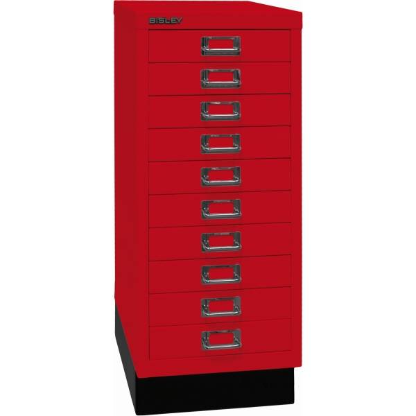 Schubladenschrank MultiDrawer 29er Serie Sockel A4 10 Schubladen kardinalrot
