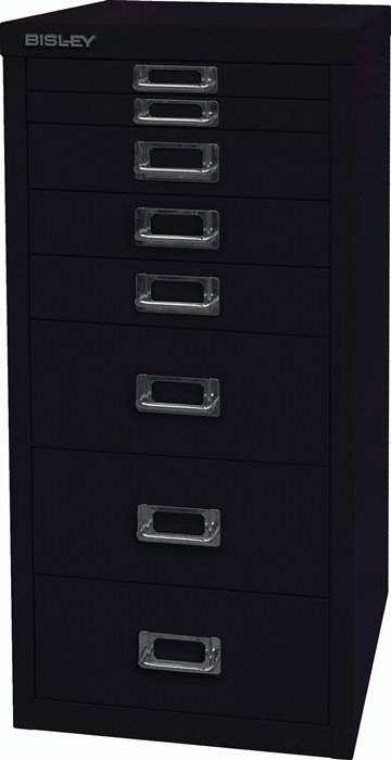 Schubladenschrank MultiDrawer? H590xB279xT380mm schwarz 8 Schubl.BISLEY