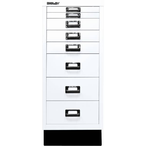 Bisley MultiDrawer™, 29er Serie mit Sockel, DIN A4, 8 Schubladen, Farbe verkehrs