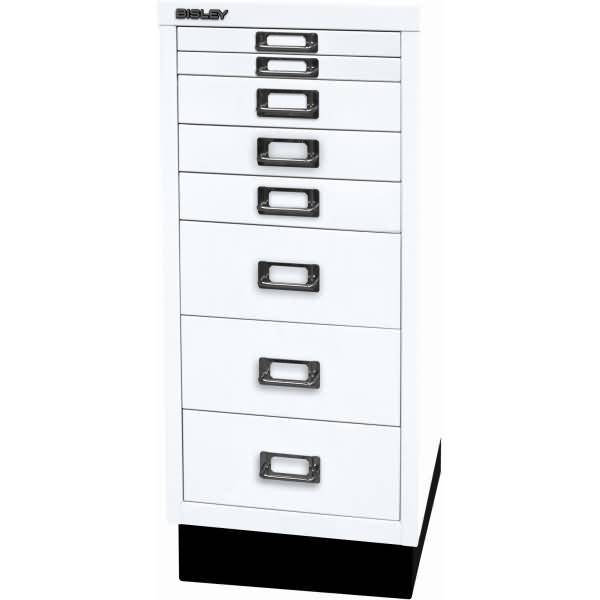 Bisley MultiDrawer™, 29er Serie mit Sockel, DIN A4, 8 Schubladen, Farbe verkehrs