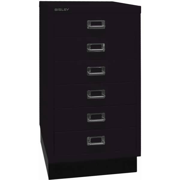 Bisley MultiDrawer™, 29er Serie mit Sockel, DIN A3, 6 Schubladen, Farbe schwarz