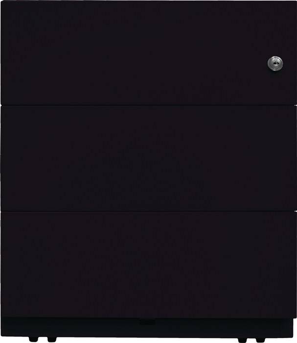 Rollcontainer Note? H495xB420xT565mm schwarz 3 Universalschübe